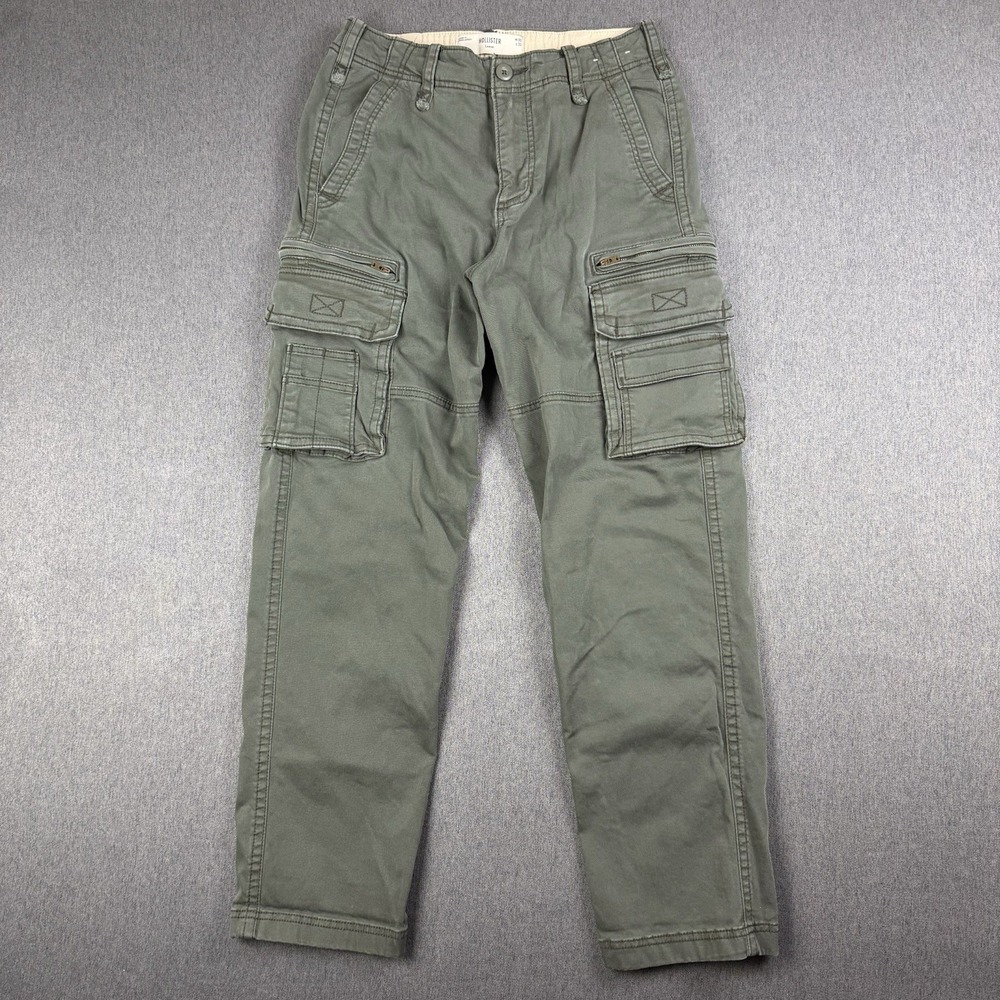 Hollister Pants Mens 30x32 Army Green Cargo Relaxed Loose Heavy Skater Y2K EUC